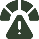 Warning icon with a speedometer graphic.